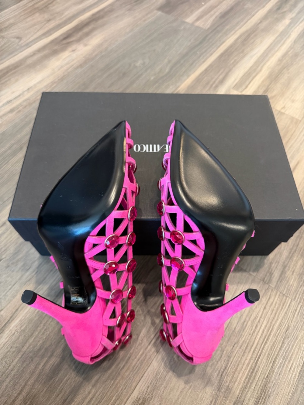 The Attico Hot Pink Jeweled Pointed pumps - Picture 2 of 2